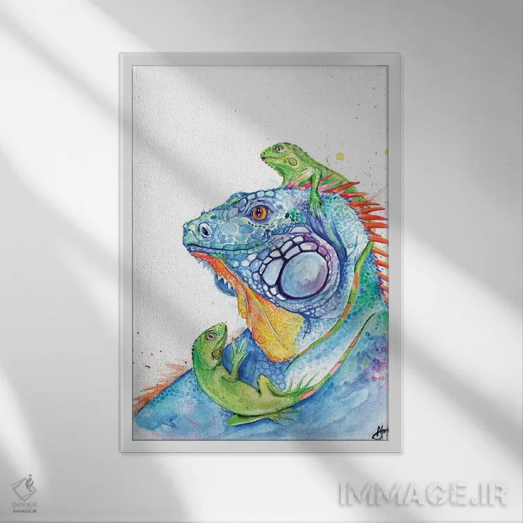 تابلو دکوراتیو اینجا اژدهاست اثر مارک آلانته - نمای قابدار سفید