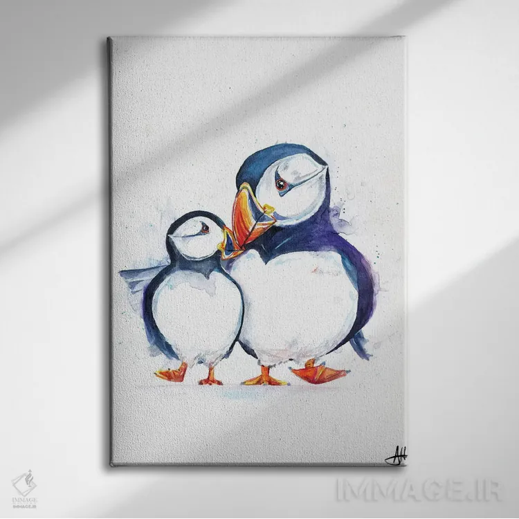تابلو دکوراتیو پافین های رژه رو اثر مارک آلانته - نمای روبهرو روی دیوار