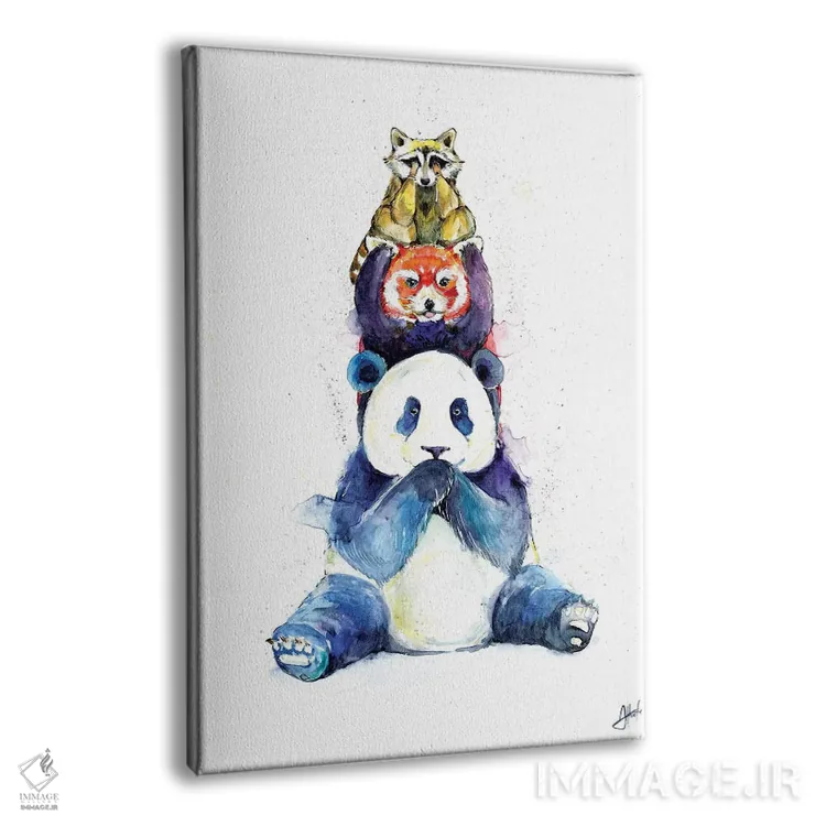 تابلو دکوراتیو پانداهای شلوغ اثر مارک آلانته - نمای پرسپکتیو محصول