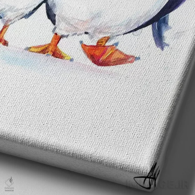 تابلو دکوراتیو پافین های رژه رو اثر مارک آلانته - نمای نزدیک بافت بوم