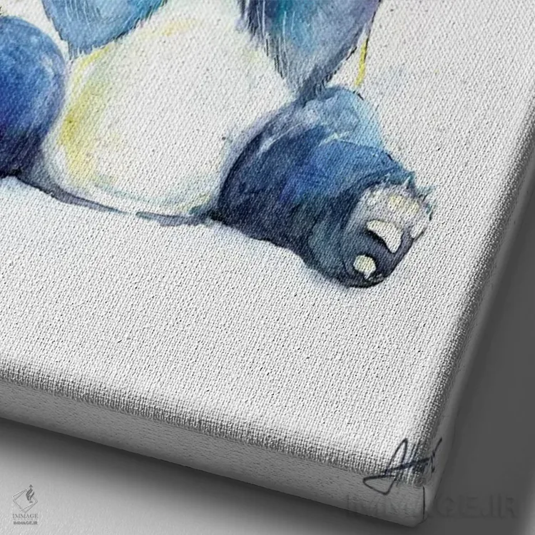 تابلو دکوراتیو پانداهای شلوغ اثر مارک آلانته - نمای نزدیک بافت بوم