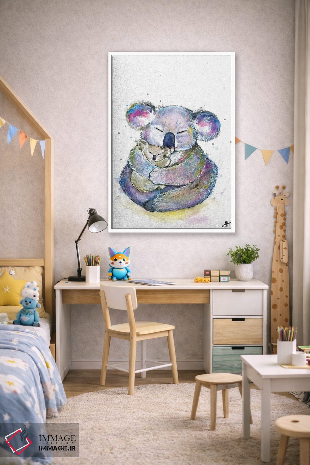 تابلو دکوراتیو کوآلاهای بغلی اثر مارک آلانته - D1W