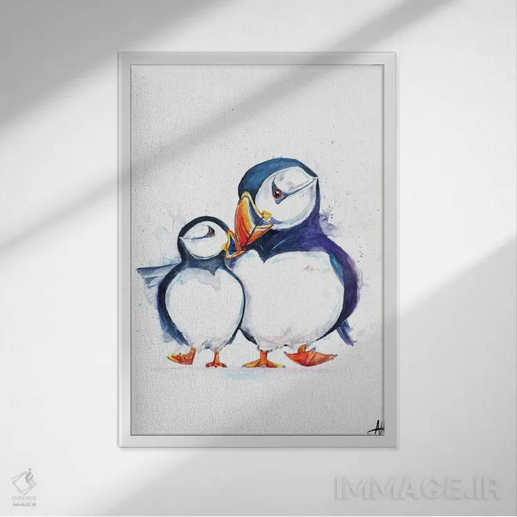 تابلو دکوراتیو پافین های رژه رو اثر مارک آلانته - نمای قابدار سفید