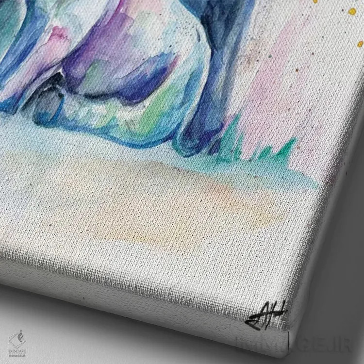 تابلو دکوراتیو پناهگاه اثر مارک آلانته - نمای نزدیک بافت بوم