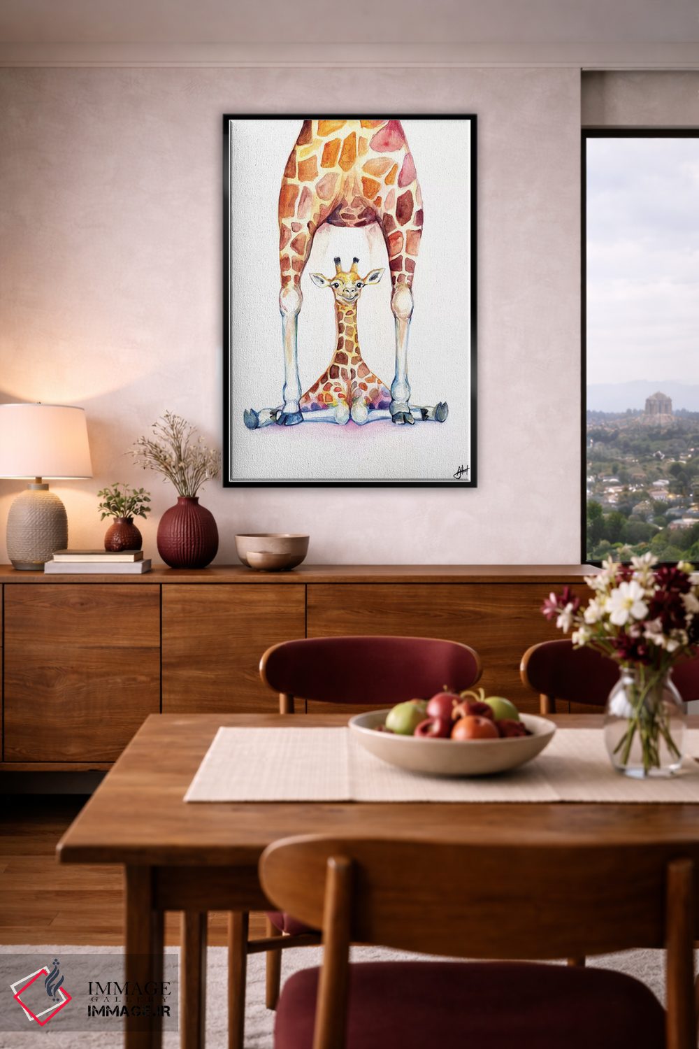 تابلو دکوراتیو زرافه های زیبا اثر مارک آلانته - D6B