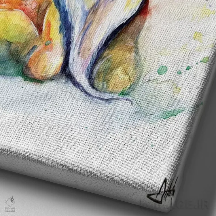 تابلو دکوراتیو اوریال عجیب اثر مارک آلانته - نمای نزدیک بافت بوم