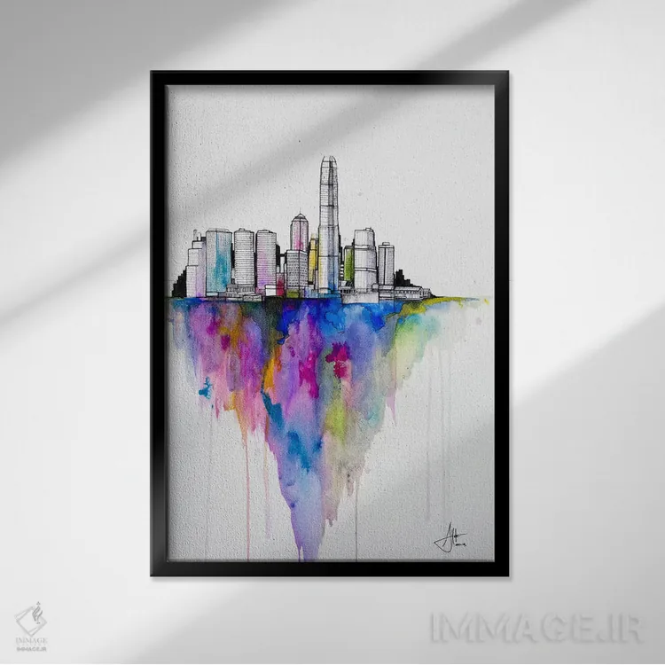 تابلو دکوراتیو تک سنگ ۲ اثر مارک آلانته - نمای قابدار مشکی