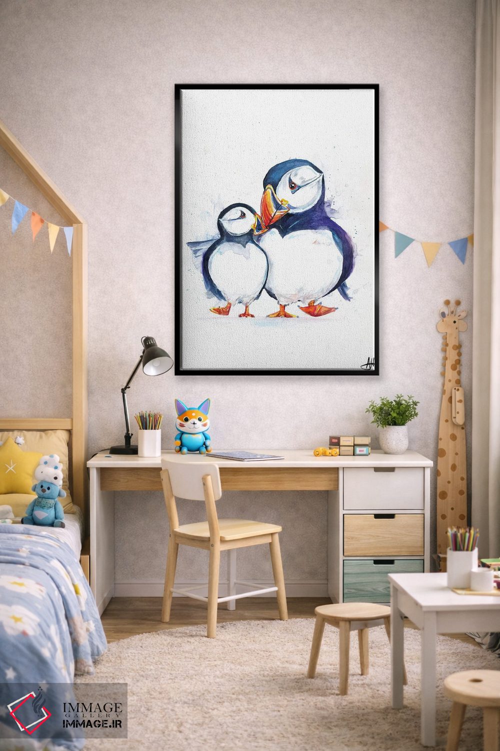 تابلو دکوراتیو پافین های رژه رو اثر مارک آلانته - D3B