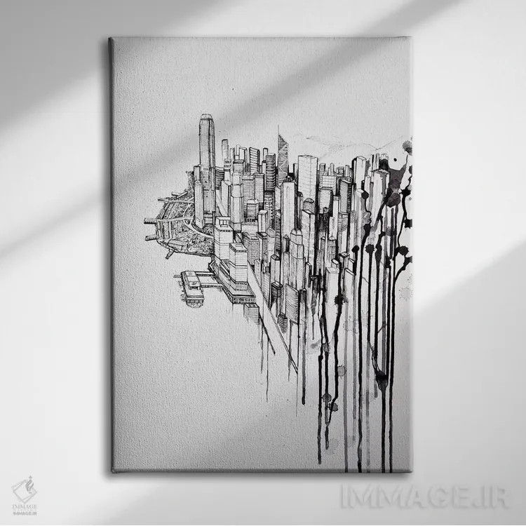 تابلو دکوراتیو بازپس گرفته شده اثر مارک آلانته - نمای روبهرو روی دیوار