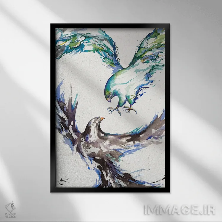 تابلو دکوراتیو برخورد اثر مارک آلانته - نمای قابدار مشکی