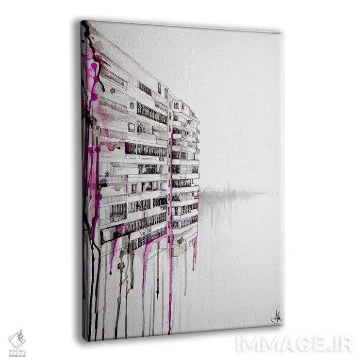 تابلو انتزاعی تفسیر هنری اثر مارک آلانته - نمای پرسپکتیو محصول