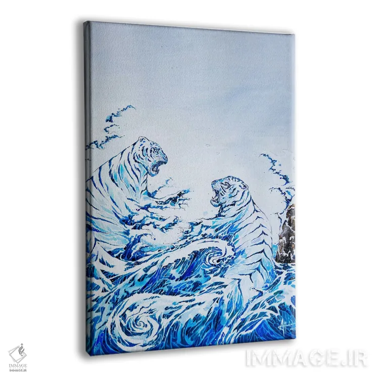 تابلو دکوراتیو موج های کوبنده اثر مارک آلانته - نمای پرسپکتیو محصول