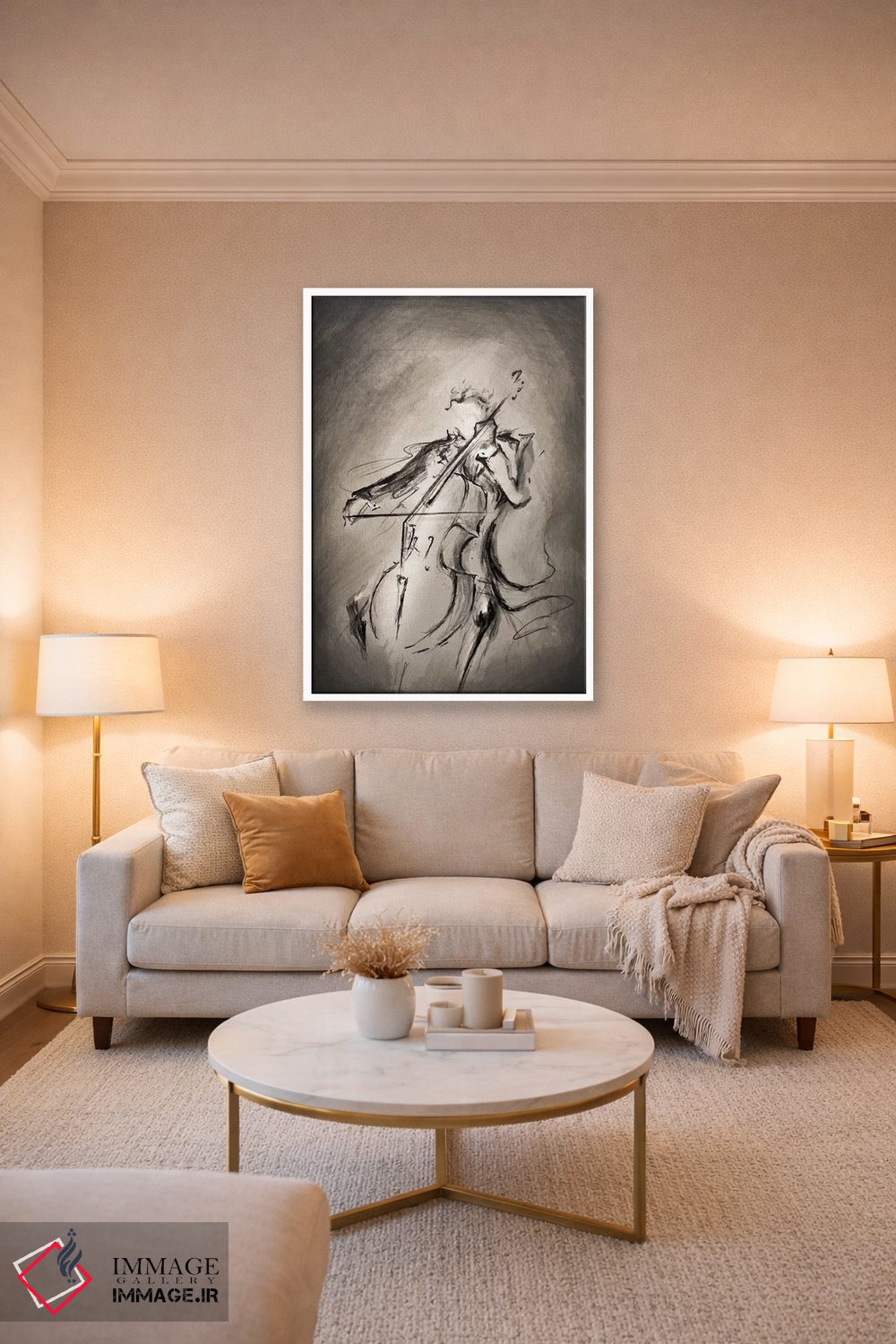 تابلو دکوراتیو نوازنده ویولنسل اثر مارک آلانته - D3W