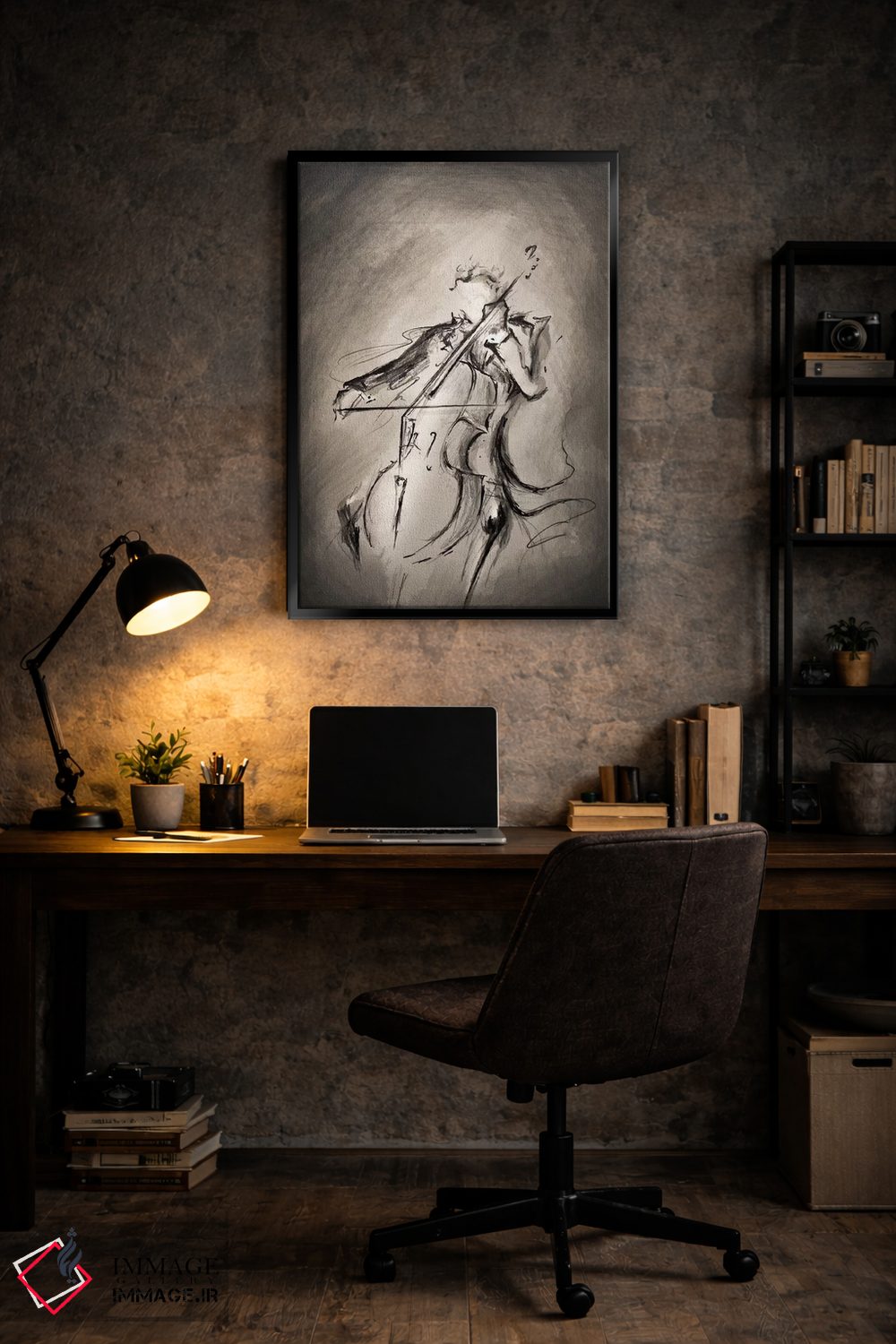 تابلو دکوراتیو نوازنده ویولنسل اثر مارک آلانته - D6B