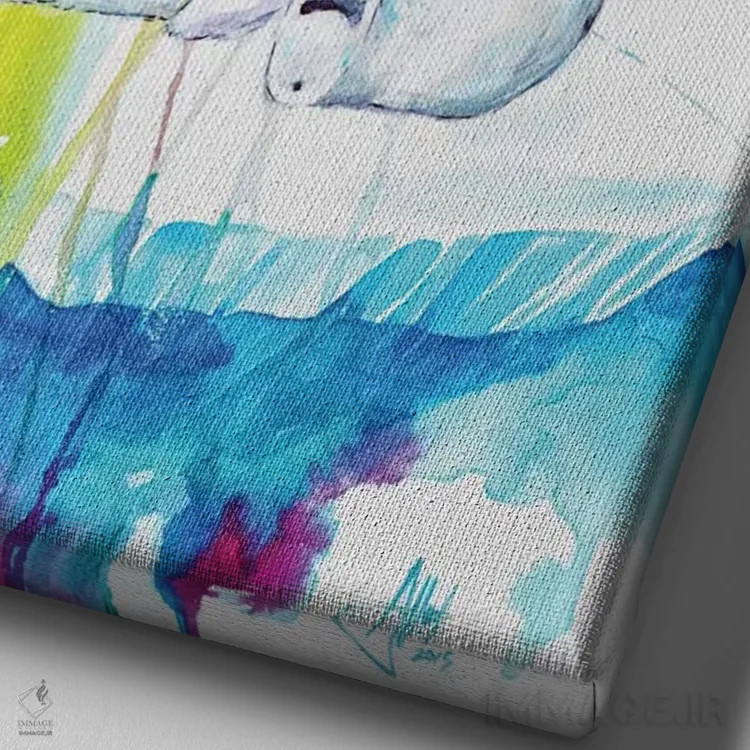 تابلو دکوراتیو نعنا اثر مارک آلانته - نمای نزدیک بافت بوم