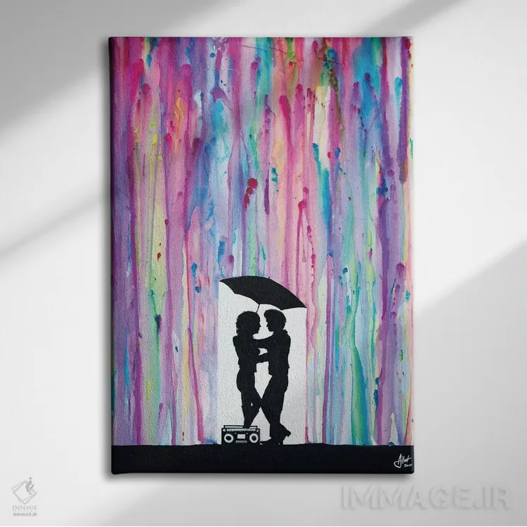 تابلو دکوراتیو آدامس بادکنکی اثر مارک آلانته - نمای روبهرو روی دیوار