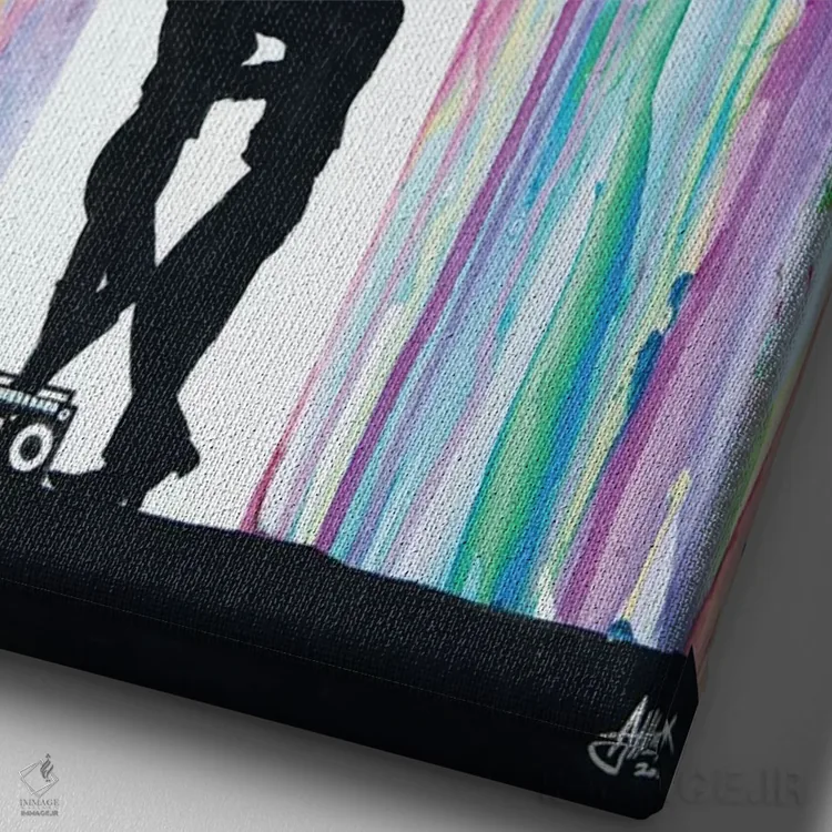 تابلو دکوراتیو آدامس بادکنکی اثر مارک آلانته - نمای نزدیک بافت بوم