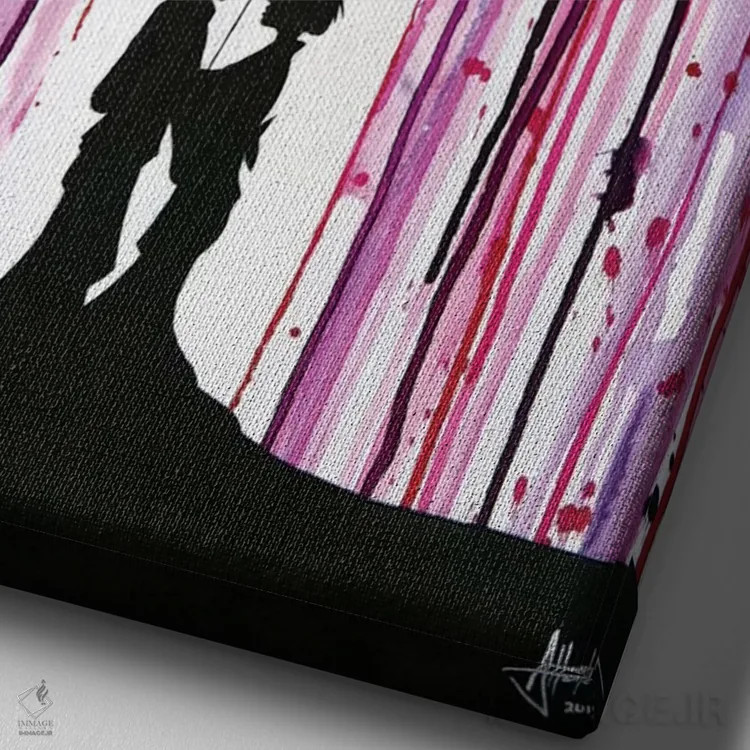 تابلو دکوراتیو شکوفه های وحشی اثر مارک آلانته - نمای نزدیک بافت بوم