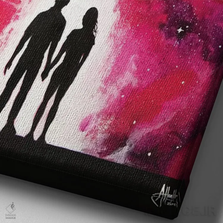 تابلو دکوراتیو رویاپردازان اثر مارک آلانته - نمای نزدیک بافت بوم