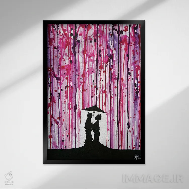 تابلو دکوراتیو شکوفه های وحشی اثر مارک آلانته - نمای قابدار مشکی