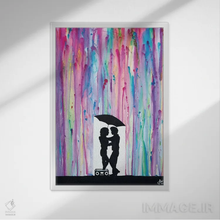 تابلو دکوراتیو آدامس بادکنکی اثر مارک آلانته - نمای قابدار سفید