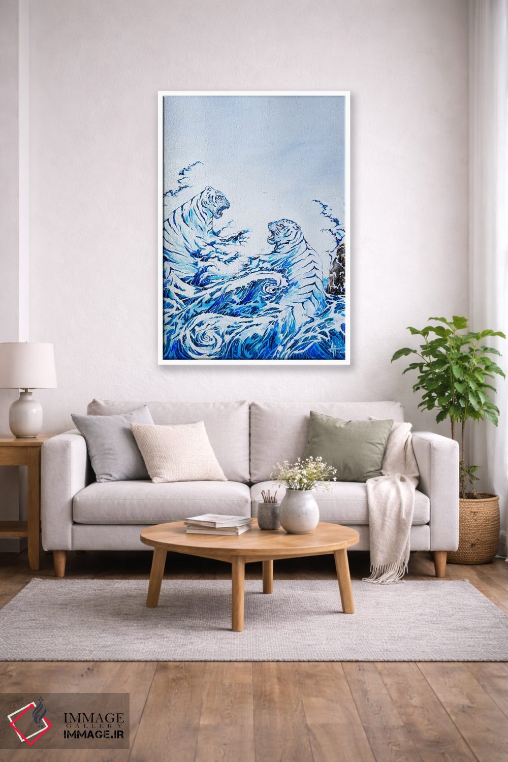 تابلو دکوراتیو موج های کوبنده اثر مارک آلانته - D1W