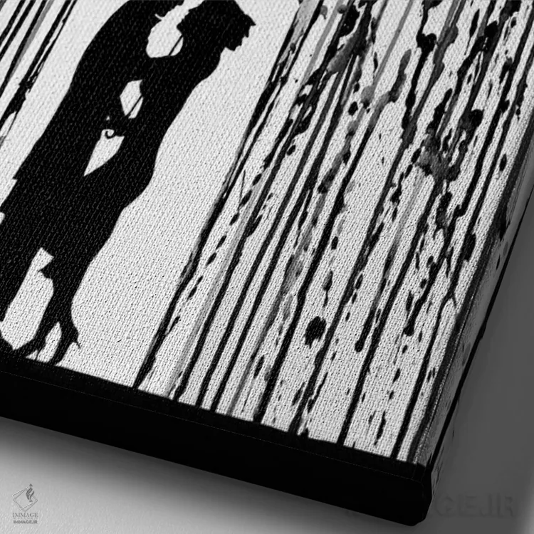 تابلو دکوراتیو فیلم نوآر اثر مارک آلانته - نمای نزدیک بافت بوم