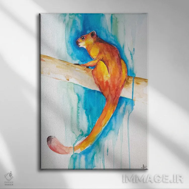 تابلو دکوراتیو سنجاب پرنده قرمز غول پیکر اثر مارک آلانته - نمای روبهرو روی دیوار