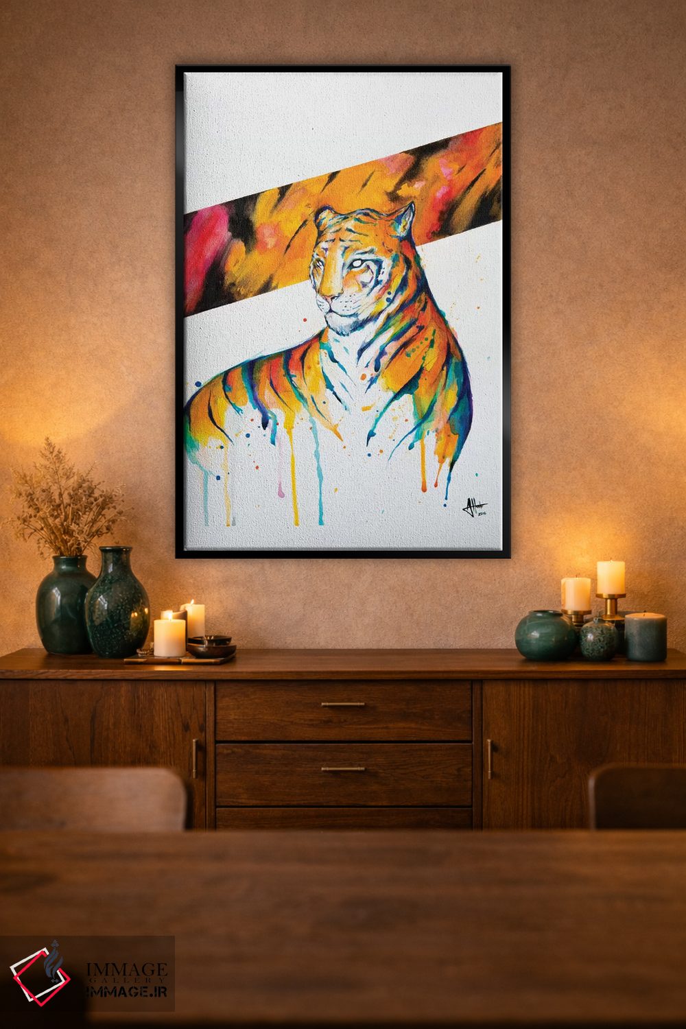 تابلو دکوراتیو درخشان شعله ور اثر مارک آلانته - D1B