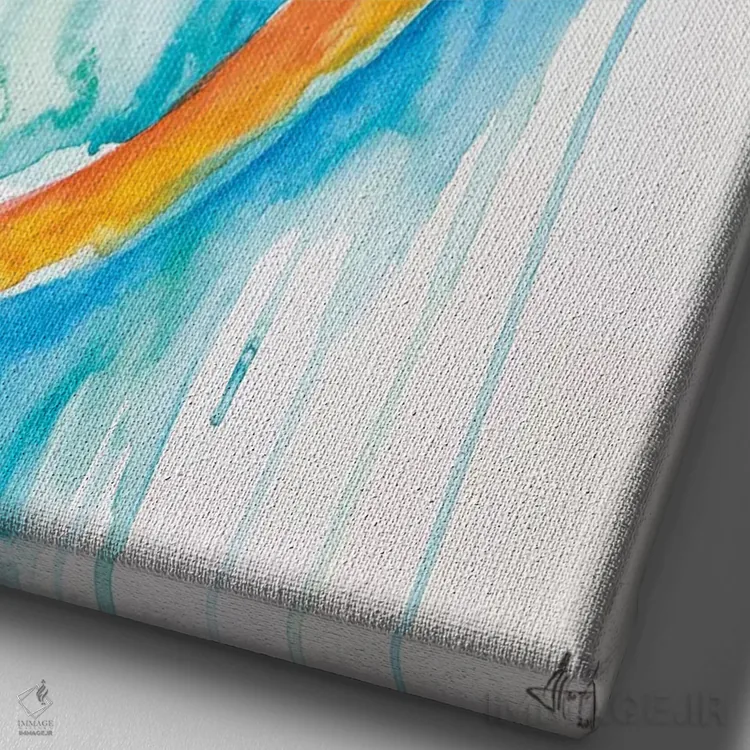 تابلو دکوراتیو سنجاب پرنده قرمز غول پیکر اثر مارک آلانته - نمای نزدیک بافت بوم