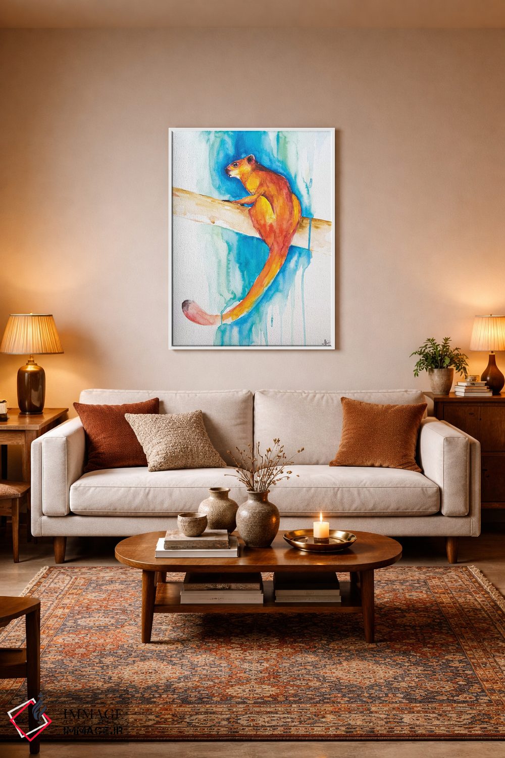 تابلو دکوراتیو سنجاب پرنده قرمز غول پیکر اثر مارک آلانته - D2W