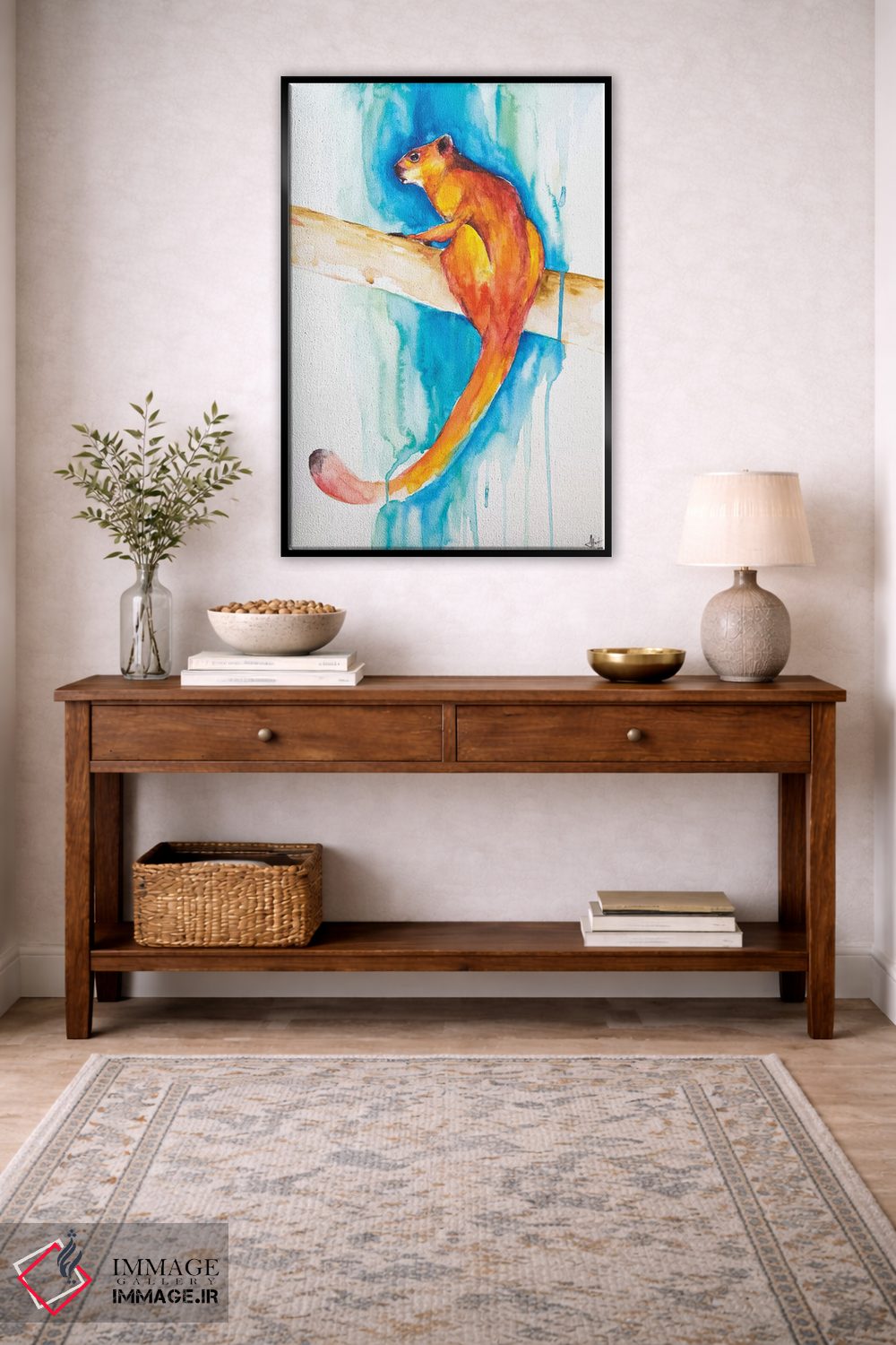تابلو دکوراتیو سنجاب پرنده قرمز غول پیکر اثر مارک آلانته - D5B