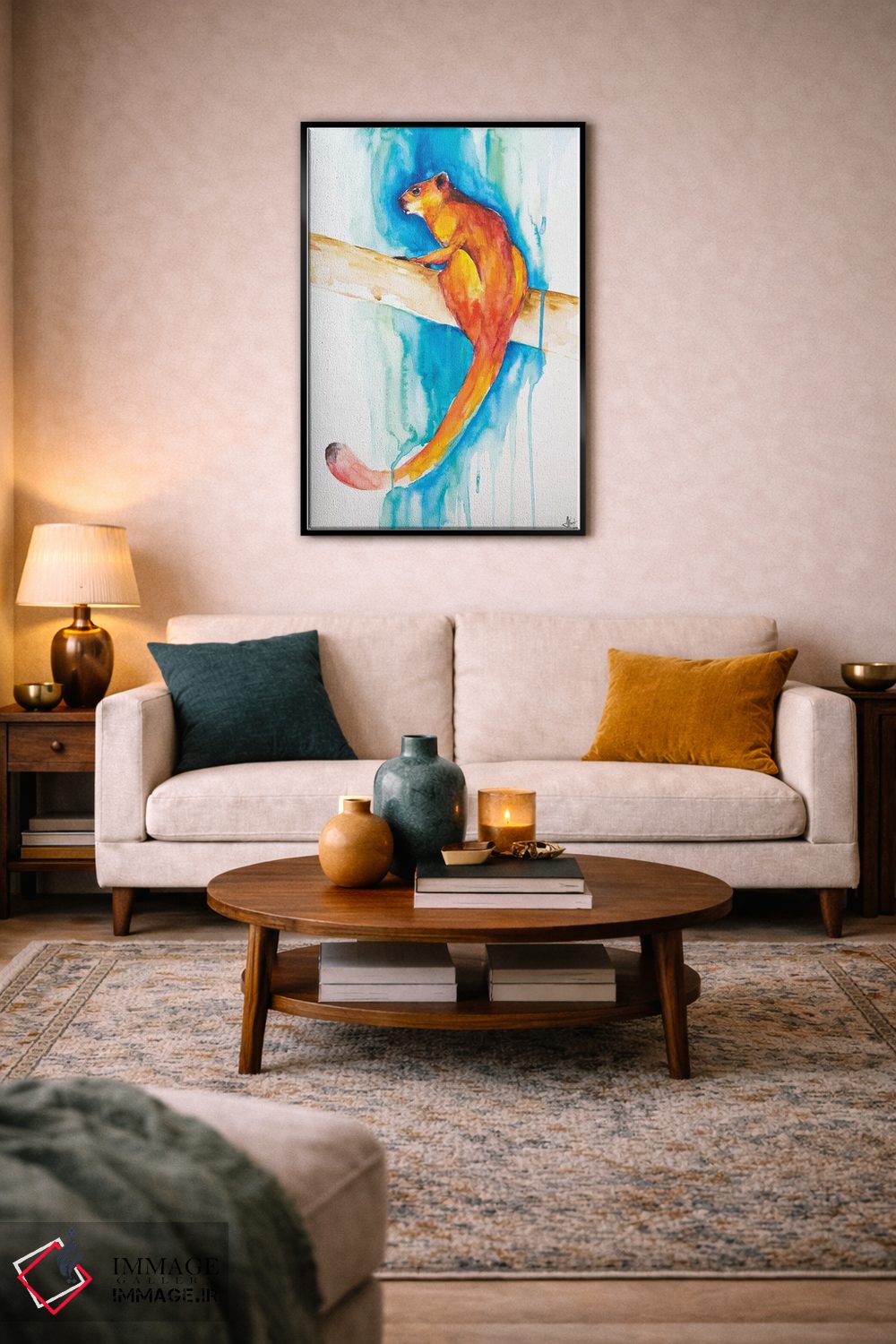 تابلو دکوراتیو سنجاب پرنده قرمز غول پیکر اثر مارک آلانته - D6B