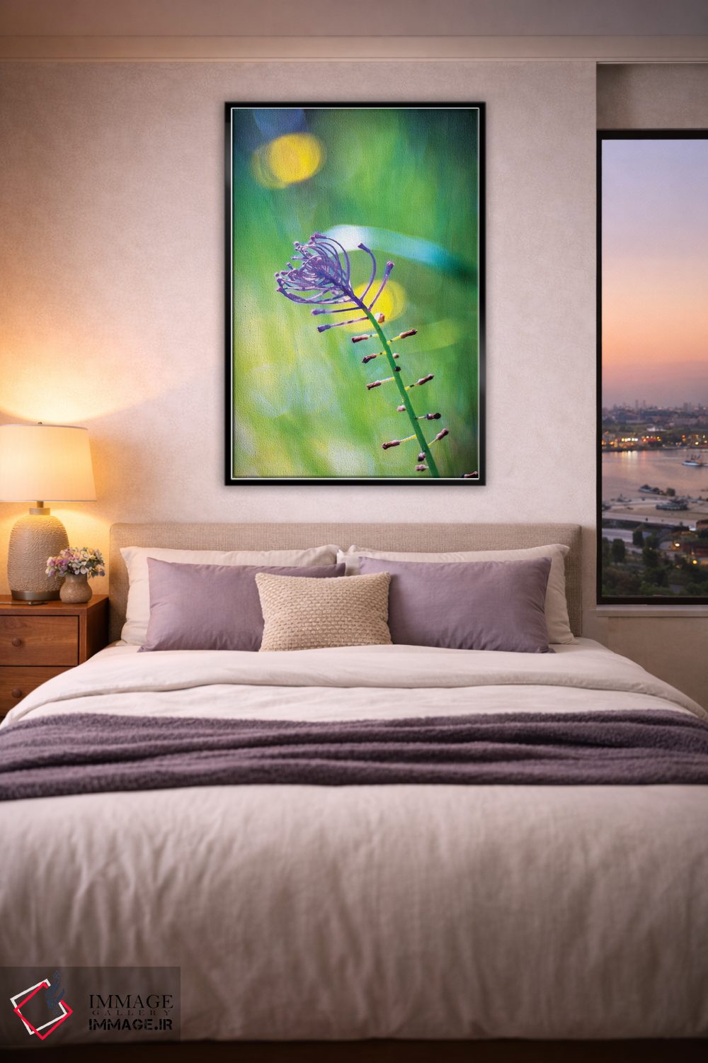 تابلو دکوراتیو گل بنفش اثر مارکو کارماسی - D6B