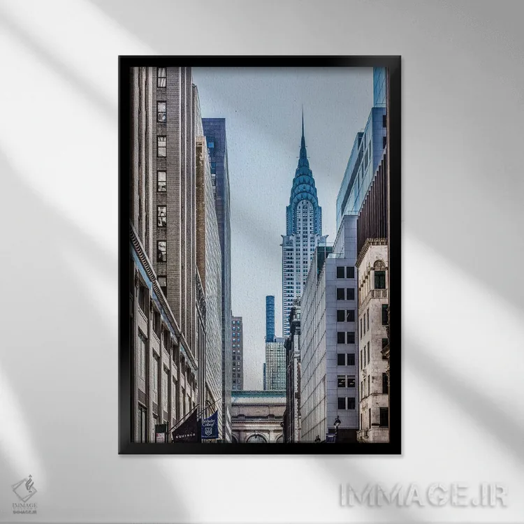 تابلو دکوراتیو کاخ کریستال نیویورک اثر مارکو کارماسی - نمای قابدار مشکی