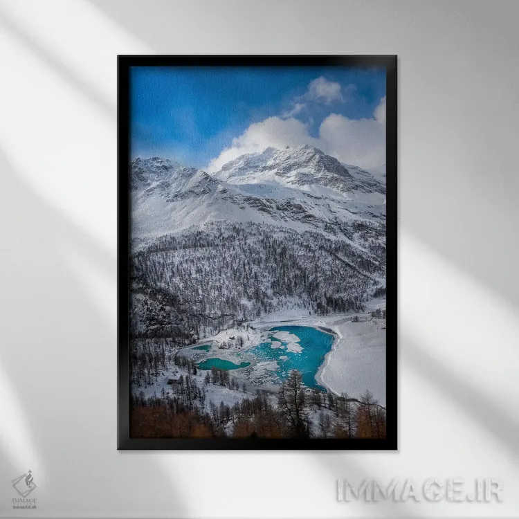 تابلو دکوراتیو قلب یخ زده اثر مارکو کارماسی - نمای قابدار مشکی