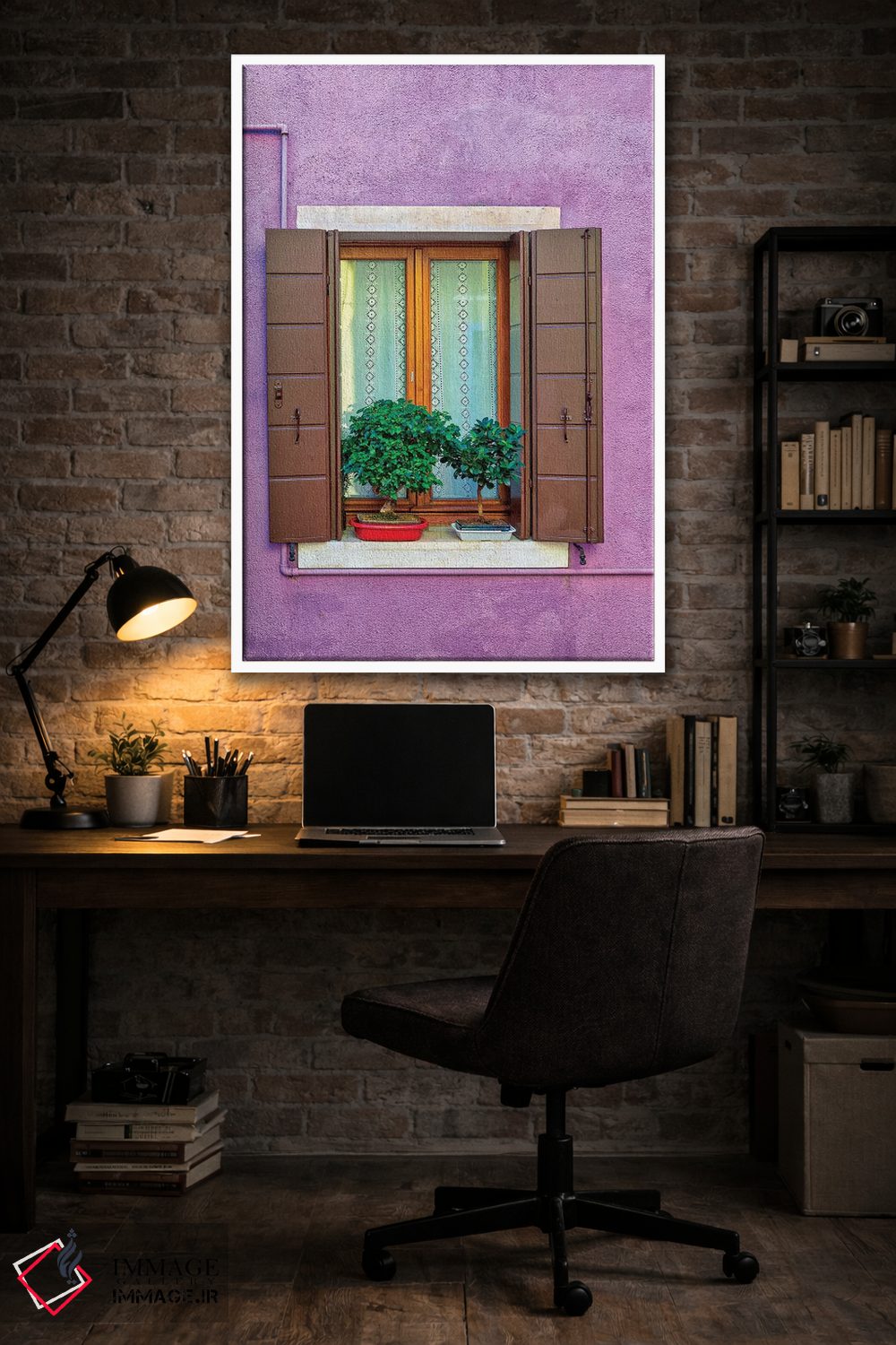 تابلو دکوراتیو پنجره بنفش در ونیز اثر مارکو کارماسی - D4W