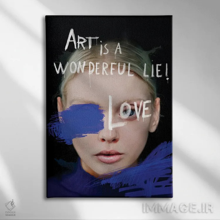 تابلو مدرن چهره شماره LV اثر مارسیا آلک - نمای روبهرو روی دیوار