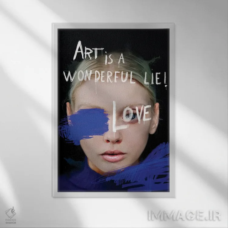 تابلو مدرن چهره شماره LV اثر مارسیا آلک - نمای قابدار سفید