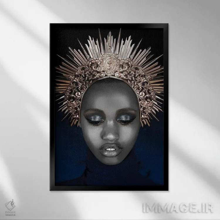 تابلو مدرن چهره شماره LXI اثر مارسیا آلک - نمای قابدار مشکی