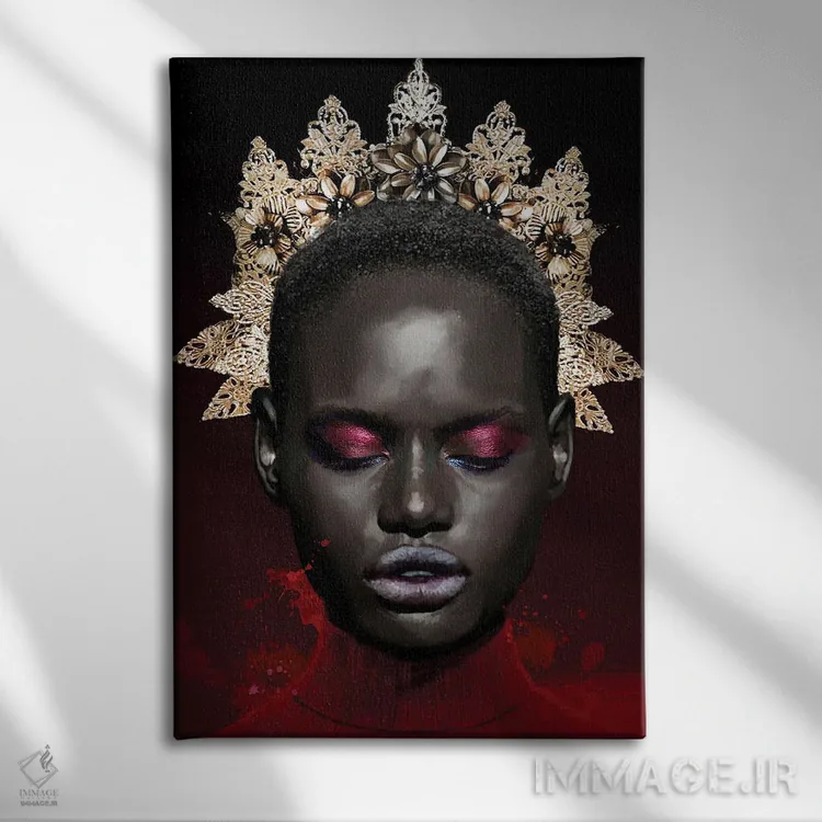 تابلو مدرن چهره شماره LXII اثر مارسیا آلک - نمای روبهرو روی دیوار