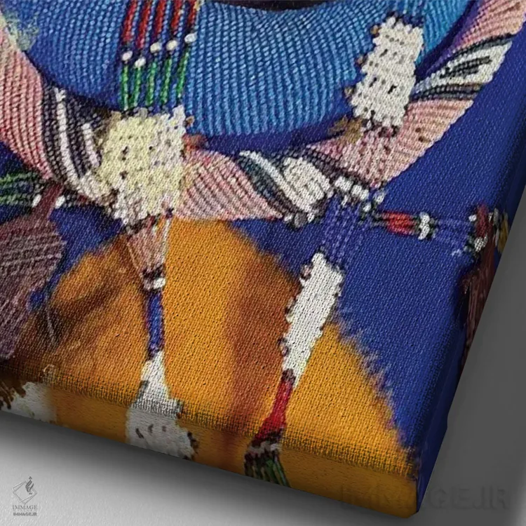 تابلو مدرن قبیله ها XXVI اثر مارسیا آلک - نمای نزدیک بافت بوم