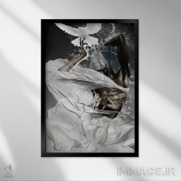 تابلو مدرن زیبایی مقدس اثر مارسیا آلک - نمای قابدار مشکی