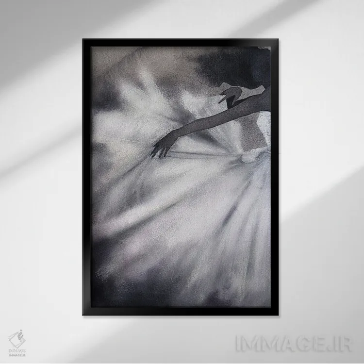 تابلو مدرن آبرنگ I اثر مارسیا آلک - نمای قابدار مشکی