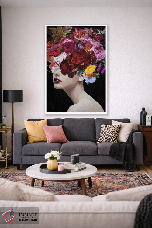 تابلو مدرن سوسن با گل ها و پروانه ها اثر مارسیا آلک - D1W