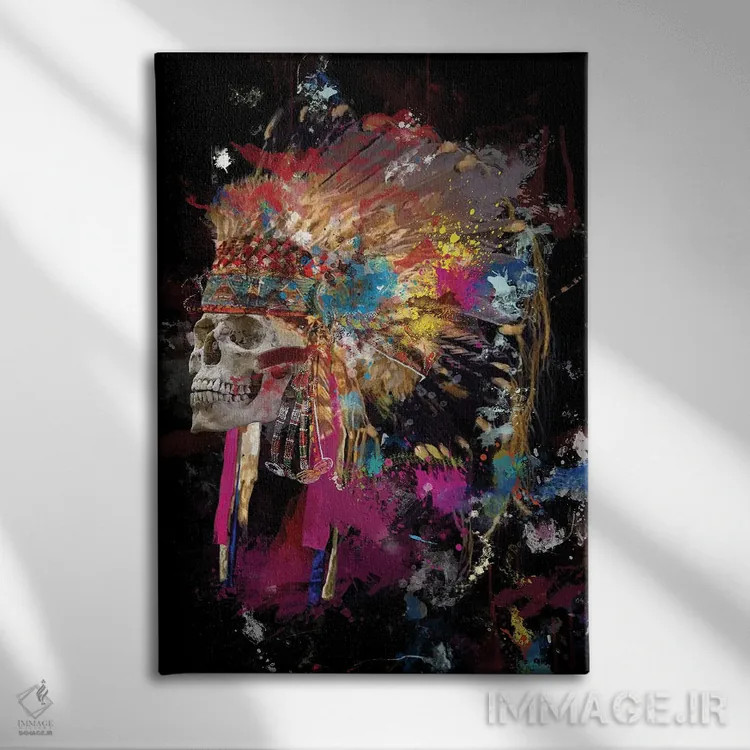 تابلو مدرن جمجمه III اثر مارسیا آلک - نمای روبهرو روی دیوار
