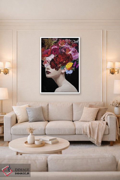 تابلو مدرن سوسن با گل ها و پروانه ها اثر مارسیا آلک - D4W