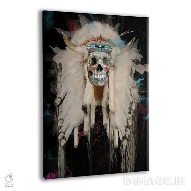 تابلو مدرن جمجمه I اثر مارسیا آلک - نمای پرسپکتیو محصول