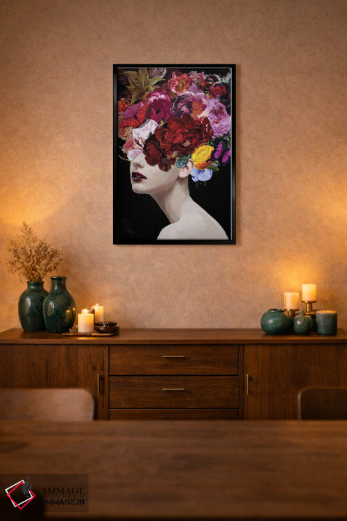 تابلو مدرن سوسن با گل ها و پروانه ها اثر مارسیا آلک - D2B