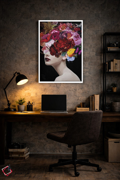 تابلو مدرن سوسن با گل ها و پروانه ها اثر مارسیا آلک - D5W